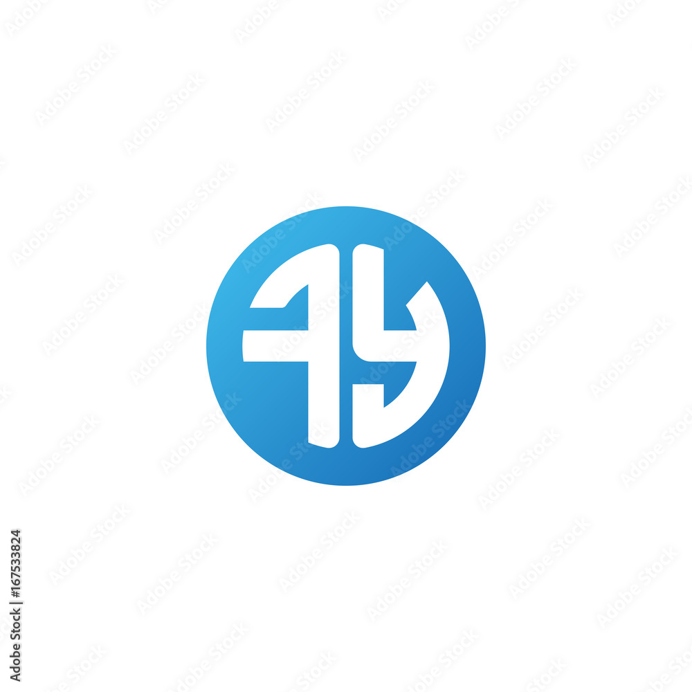 Initial letter FY, rounded letter circle logo, modern gradient blue color
Initial letter FY, rounded letter circle logo, modern gradient blue color