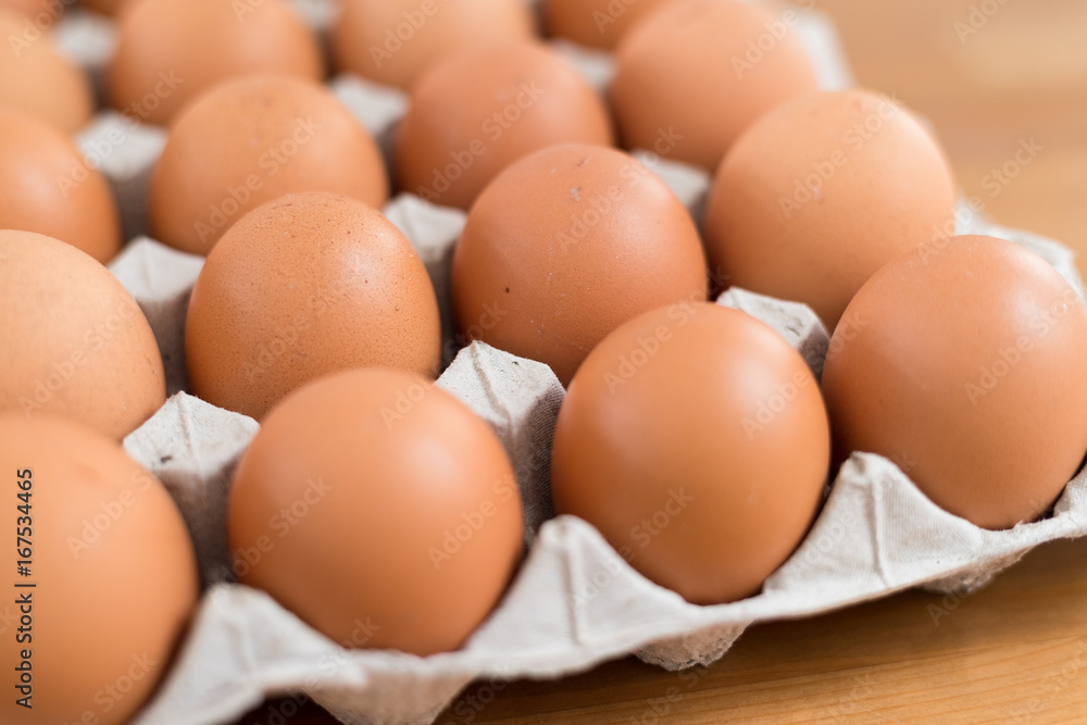 Chicken eggs in the pack Chicken eggs in the pack