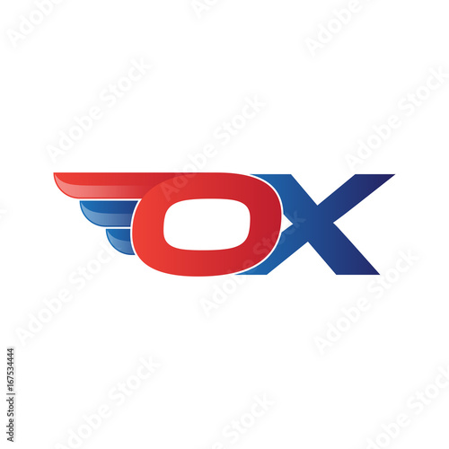 fast initial letter logo vector wing