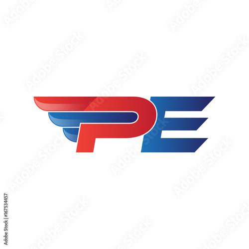 fast initial letter logo vector wing