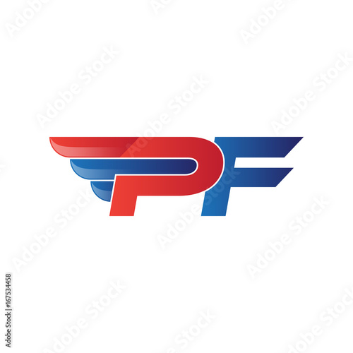 fast initial letter logo vector wing