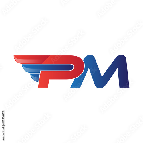 fast initial letter logo vector wing
