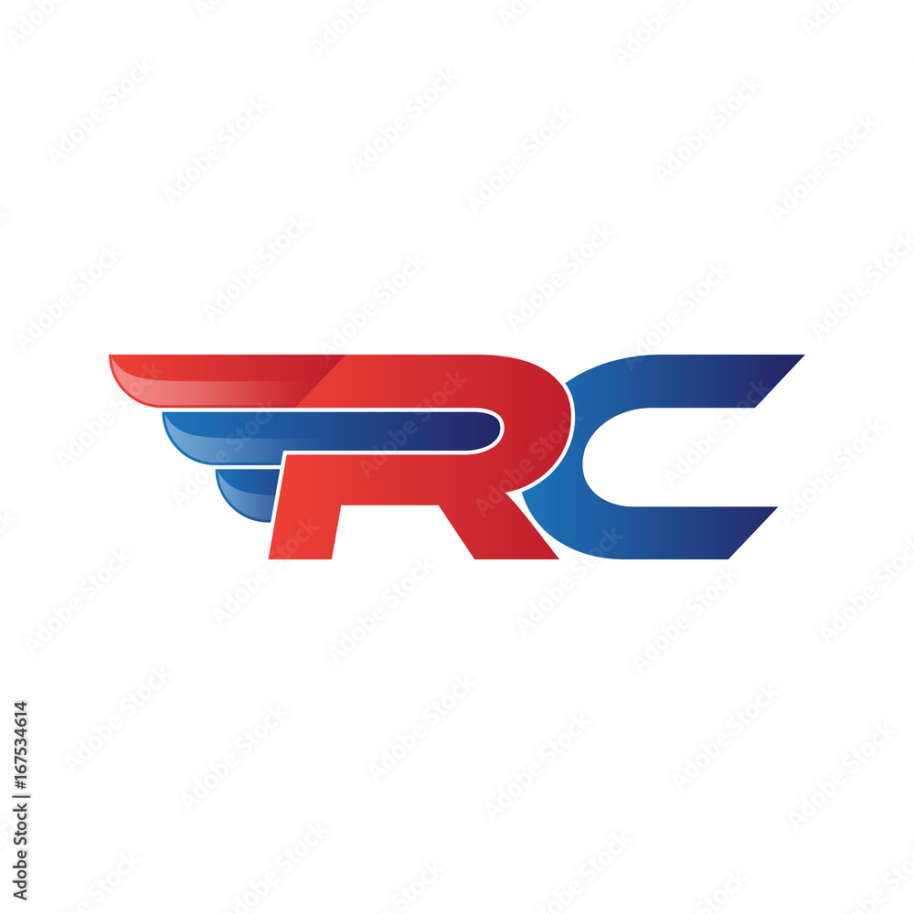fast initial letter logo vector wing fast initial letter logo vector wing