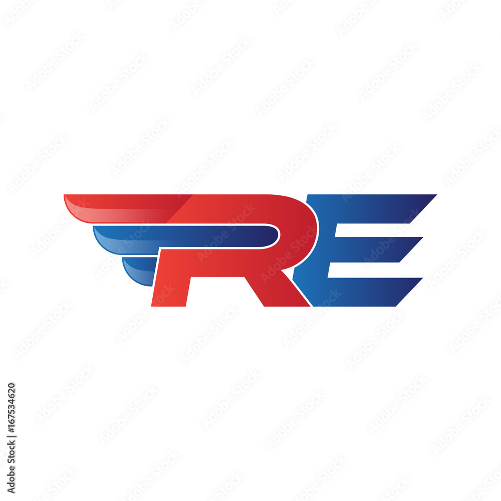 fast initial letter logo vector wing fast initial letter logo vector wing