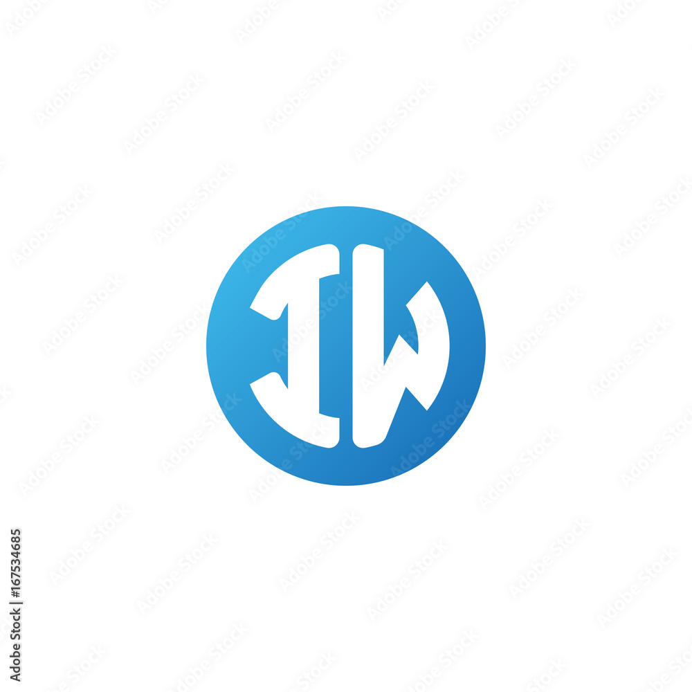 Initial letter IW, rounded letter circle logo, modern gradient blue color
Initial letter IW, rounded letter circle logo, modern gradient blue color
