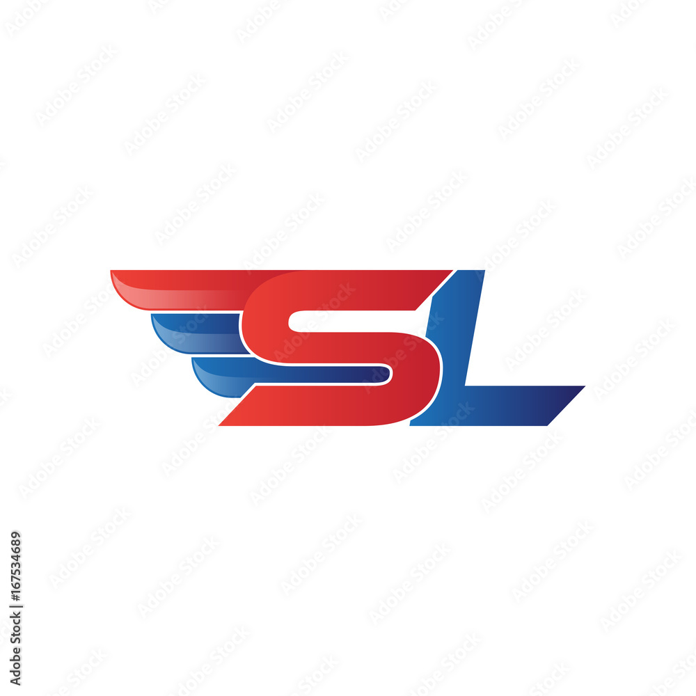 fast initial letter logo vector wing fast initial letter logo vector wing