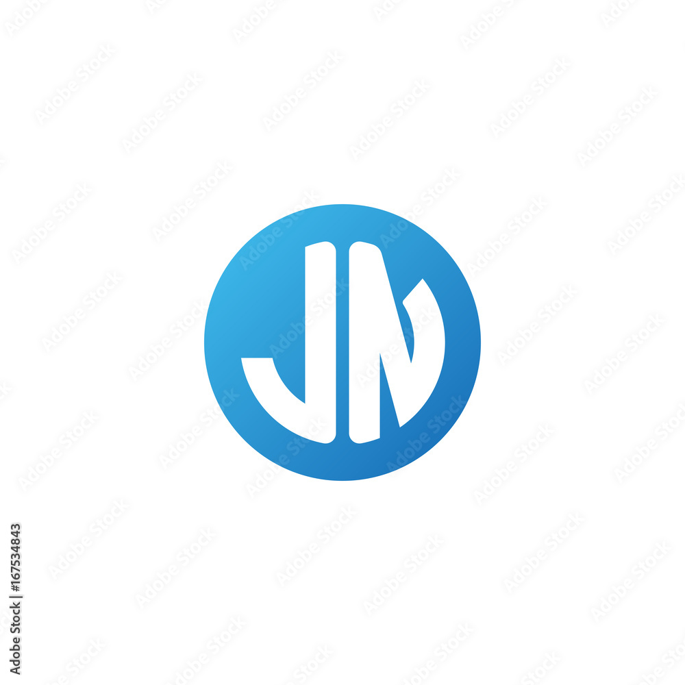 Initial letter JN, rounded letter circle logo, modern gradient blue color
Initial letter JN, rounded letter circle logo, modern gradient blue color