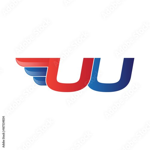 fast initial letter logo vector wing