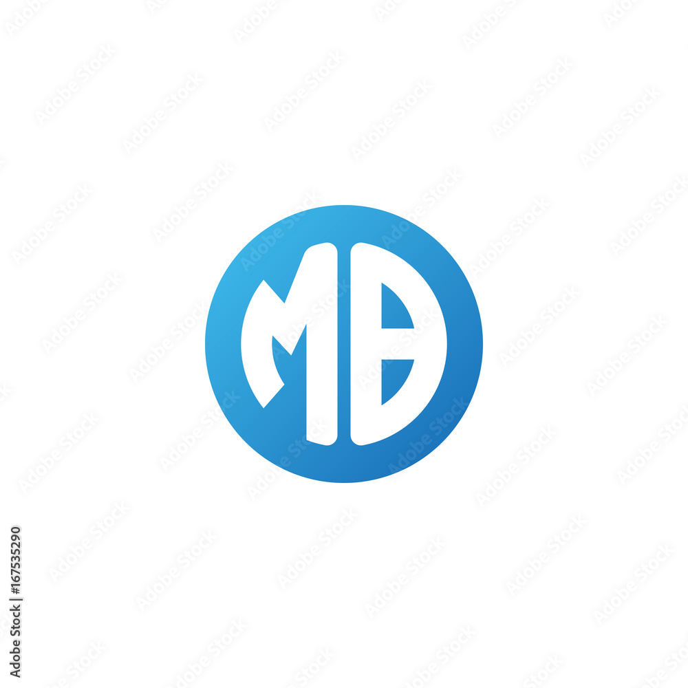Initial letter MB, rounded letter circle logo, modern gradient blue color Initial letter MB, rounded letter circle logo, modern gradient blue color