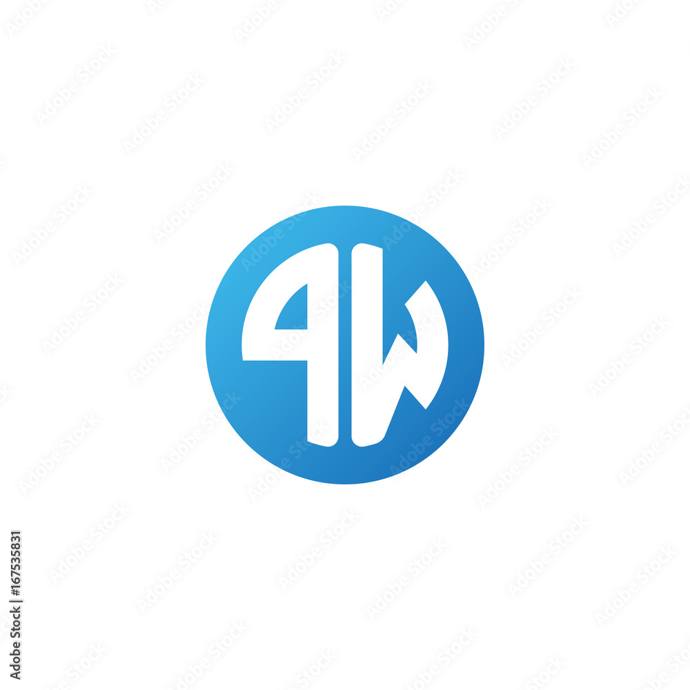 Initial letter PW, rounded letter circle logo, modern gradient blue color
Initial letter PW, rounded letter circle logo, modern gradient blue color