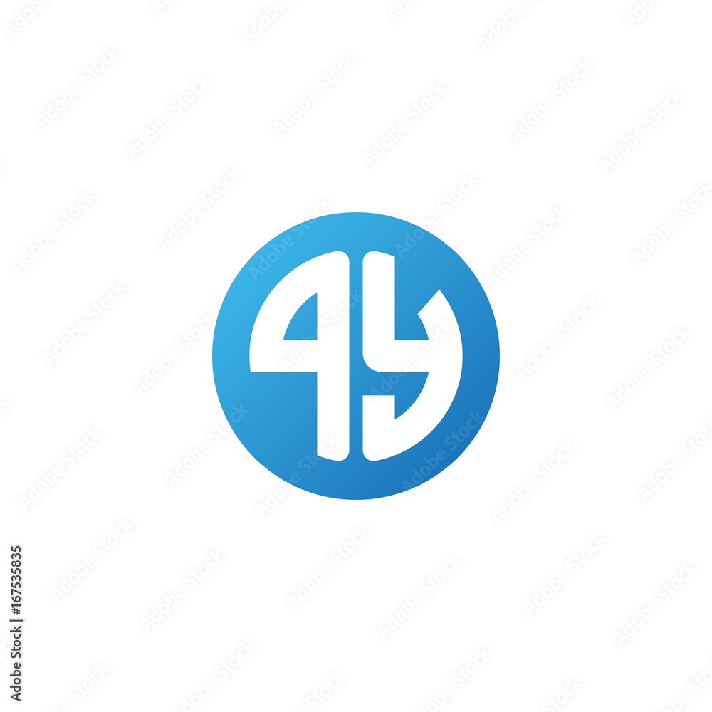 Initial letter PY, rounded letter circle logo, modern gradient blue color
Initial letter PY, rounded letter circle logo, modern gradient blue color