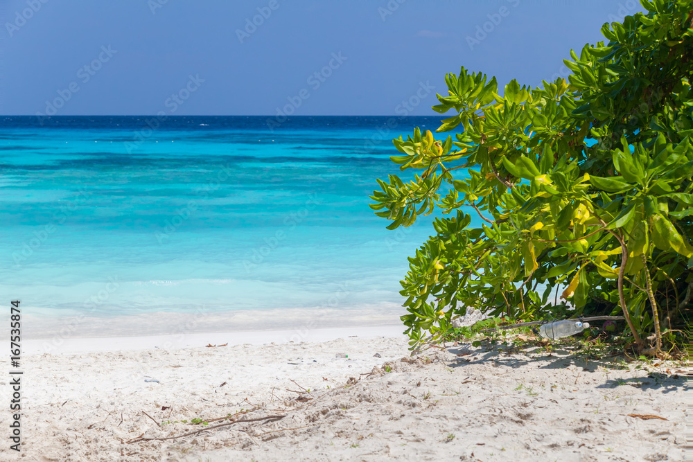 Beautiful seascape in turquoise water and white sand beach at Tachai island, Thailand. Beautiful seascape in turquoise water and white sand beach at Tachai island, Thailand.