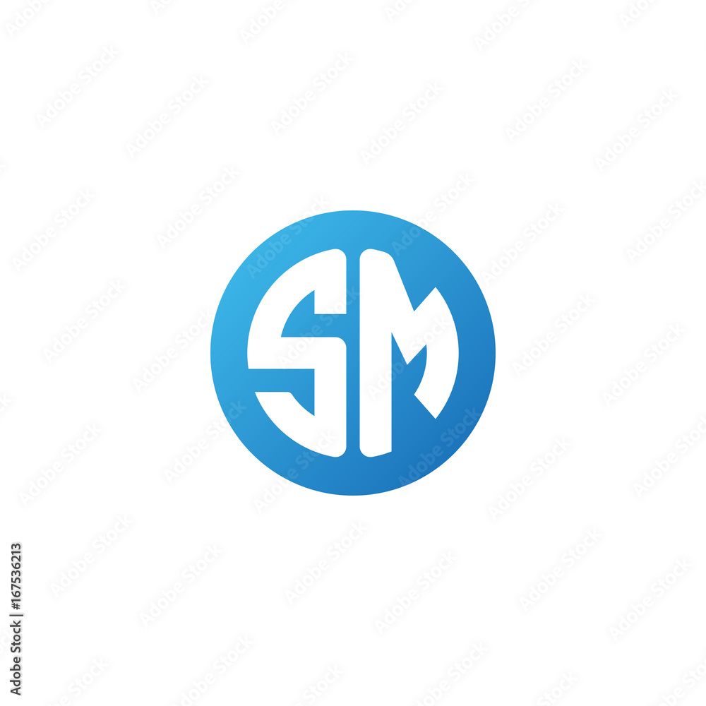 Initial letter SM, rounded letter circle logo, modern gradient blue color
Initial letter SM, rounded letter circle logo, modern gradient blue color