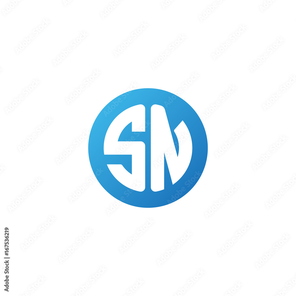 Initial letter SN, rounded letter circle logo, modern gradient blue color
Initial letter SN, rounded letter circle logo, modern gradient blue color