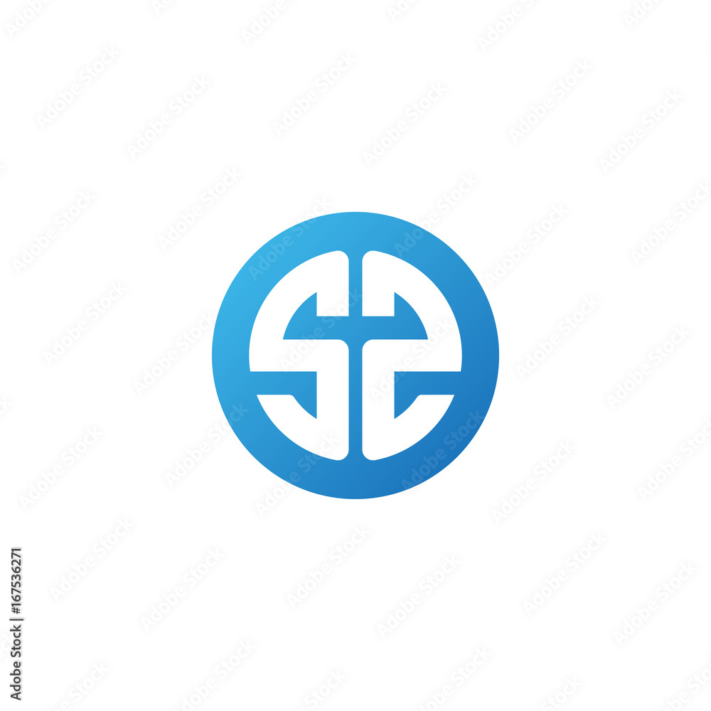 Initial letter SZ, rounded letter circle logo, modern gradient blue color
Initial letter SZ, rounded letter circle logo, modern gradient blue color