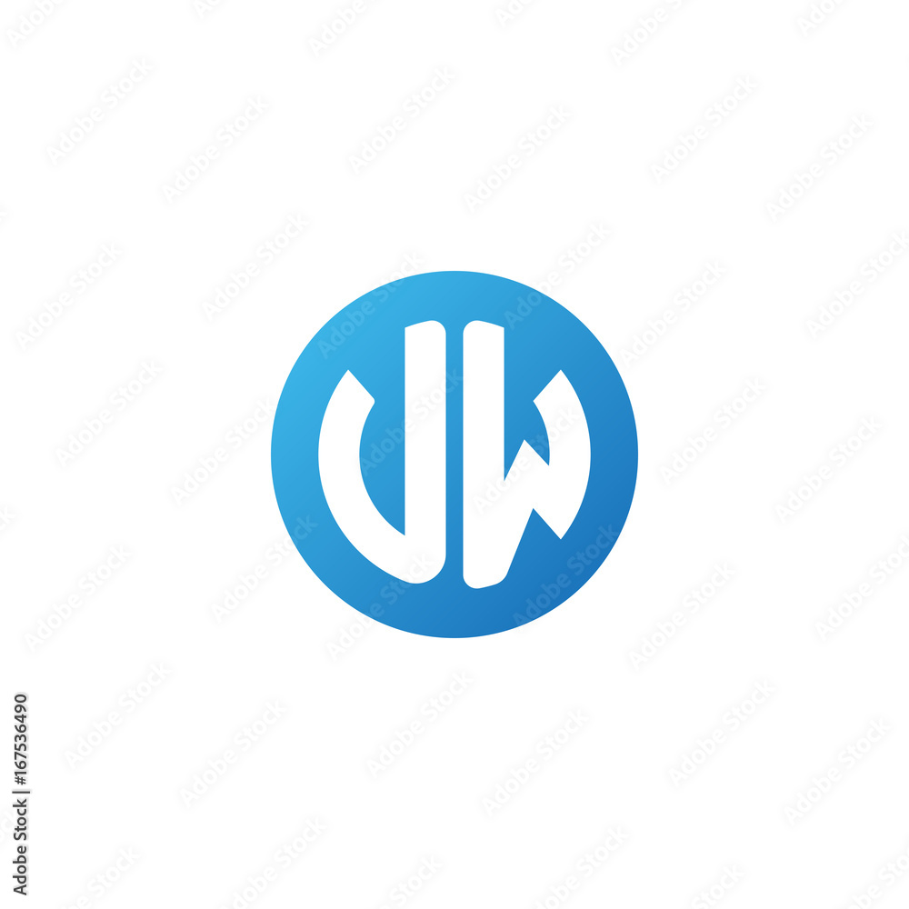 Initial letter UW, rounded letter circle logo, modern gradient blue color
Initial letter UW, rounded letter circle logo, modern gradient blue color
