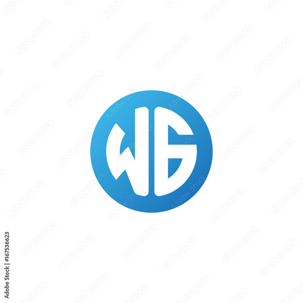 Initial letter WG, rounded letter circle logo, modern gradient blue color
Initial letter WG, rounded letter circle logo, modern gradient blue color