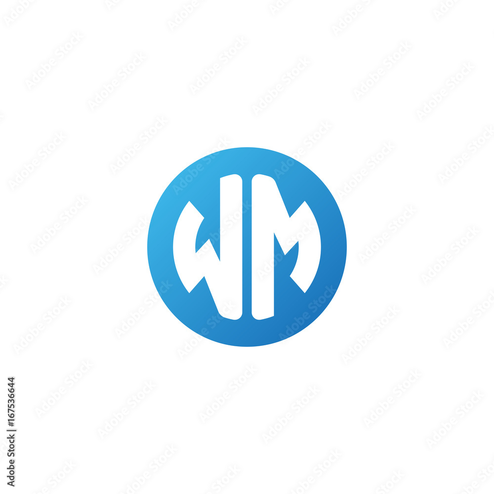 Initial letter WM, rounded letter circle logo, modern gradient blue color
Initial letter WM, rounded letter circle logo, modern gradient blue color