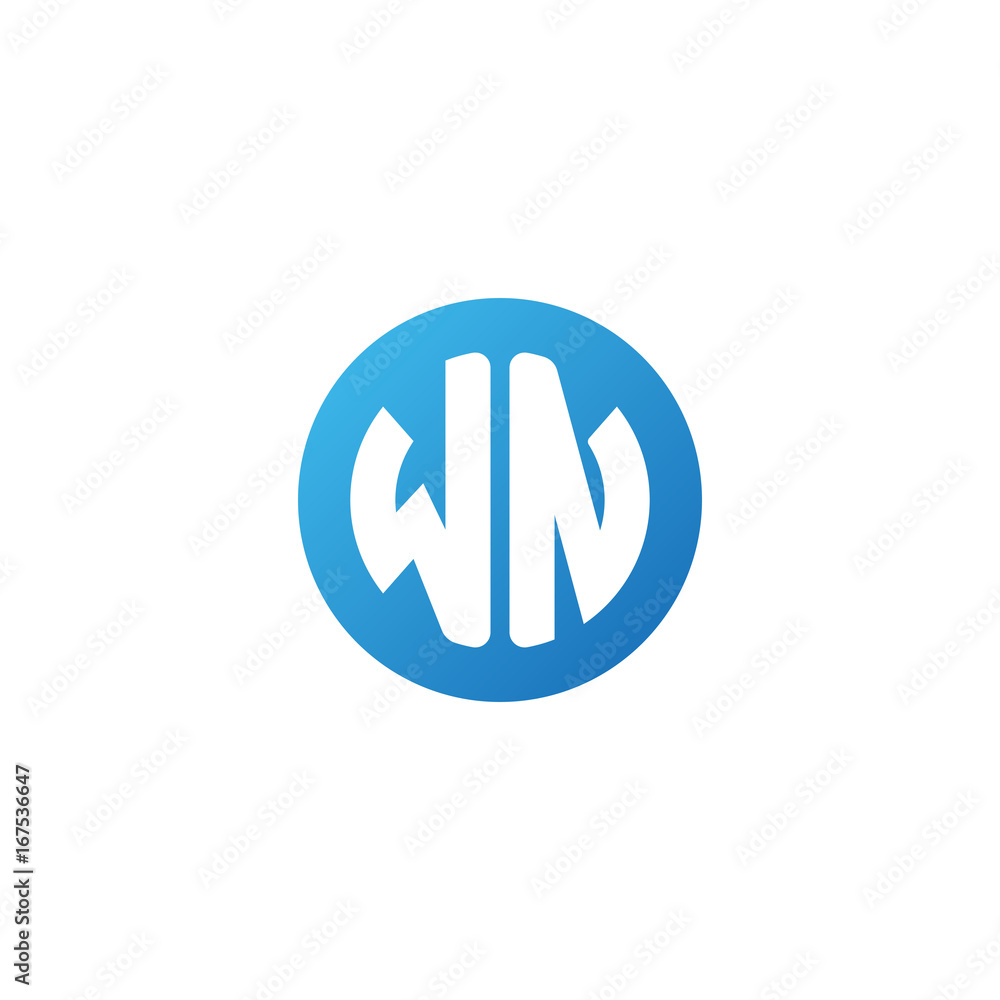 Initial letter WN, rounded letter circle logo, modern gradient blue color
Initial letter WN, rounded letter circle logo, modern gradient blue color