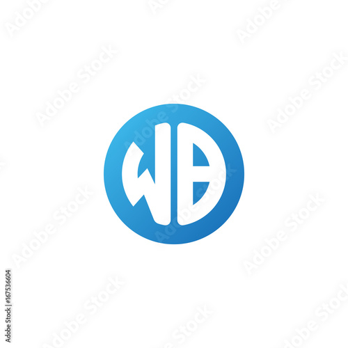 Free Download Initial letter WB, rounded letter circle logo, modern gradient blue color	
 
 - GFXLoad