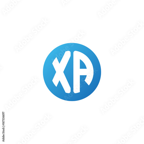 Free Download Initial letter XA, rounded letter circle logo, modern gradient blue color	
 
 - GFXLoad