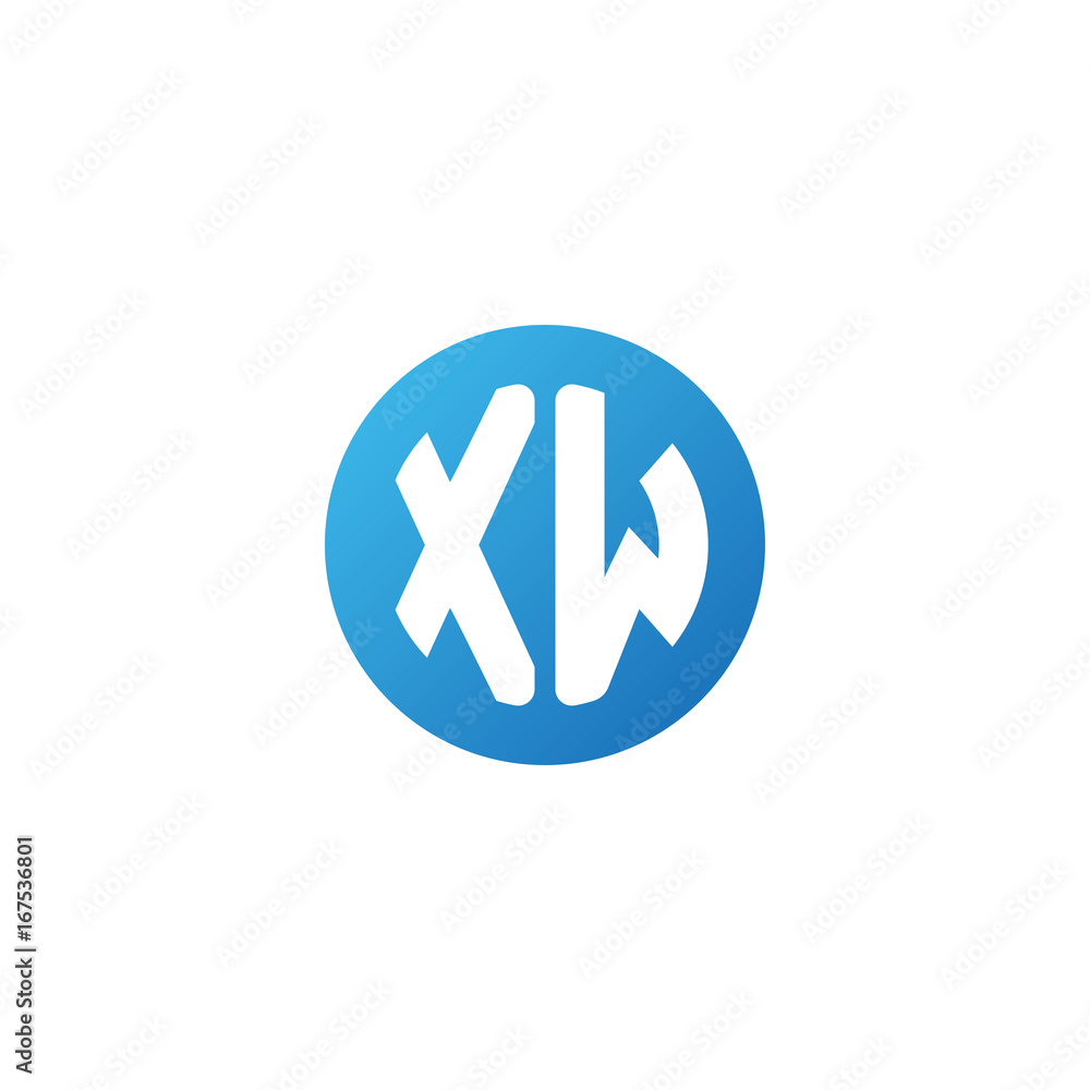 Initial letter XW, rounded letter circle logo, modern gradient blue color
Initial letter XW, rounded letter circle logo, modern gradient blue color