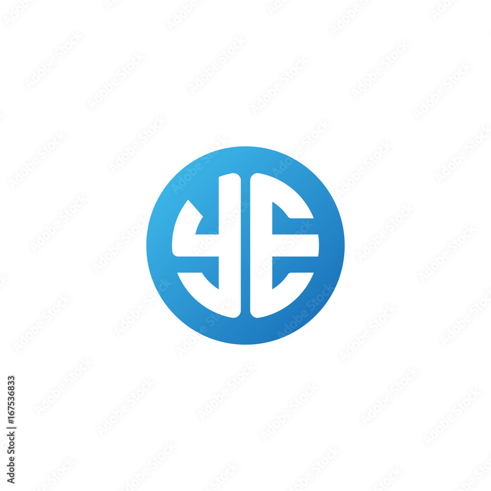 Initial letter YE, rounded letter circle logo, modern gradient blue color
Initial letter YE, rounded letter circle logo, modern gradient blue color