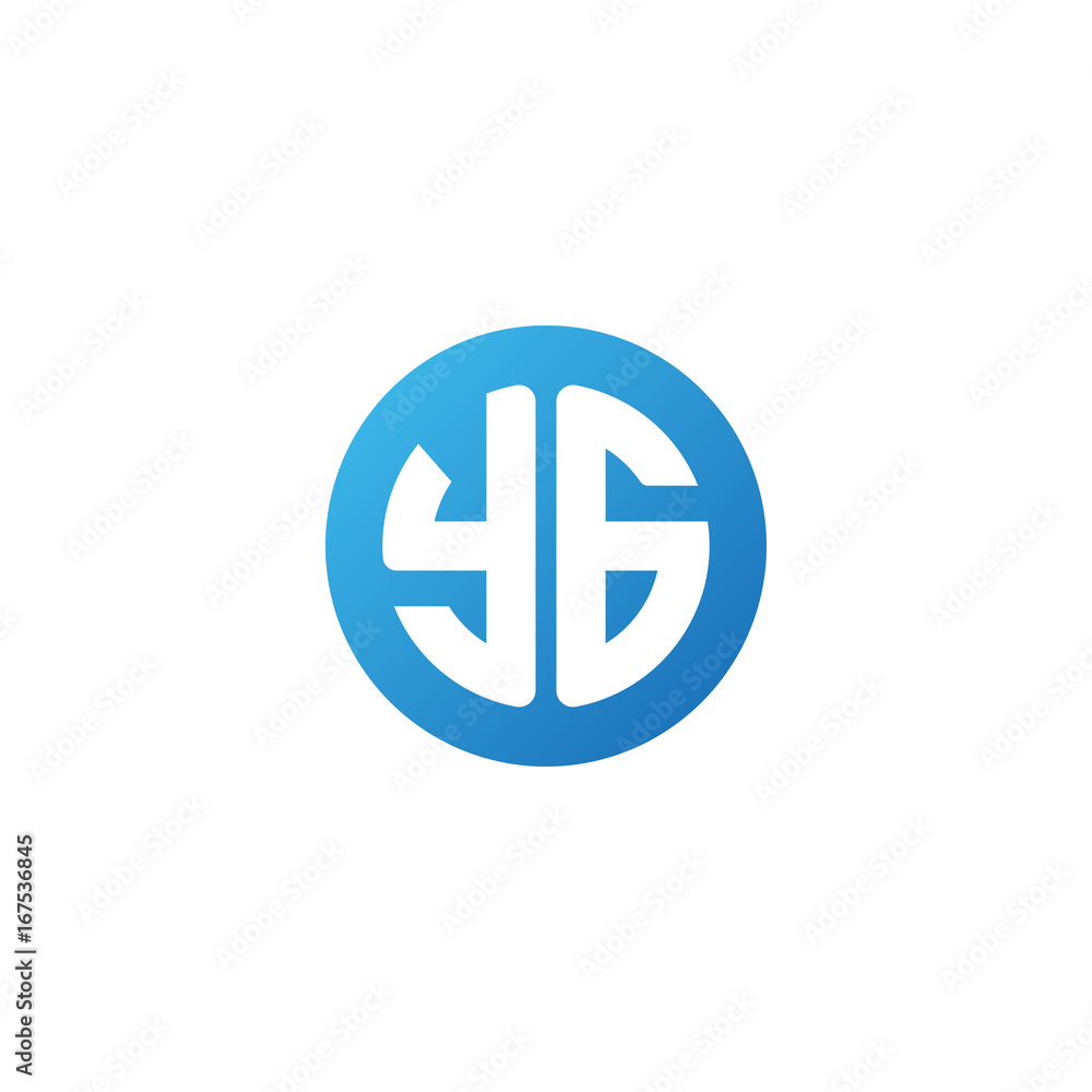 Initial letter YG, rounded letter circle logo, modern gradient blue color
Initial letter YG, rounded letter circle logo, modern gradient blue color