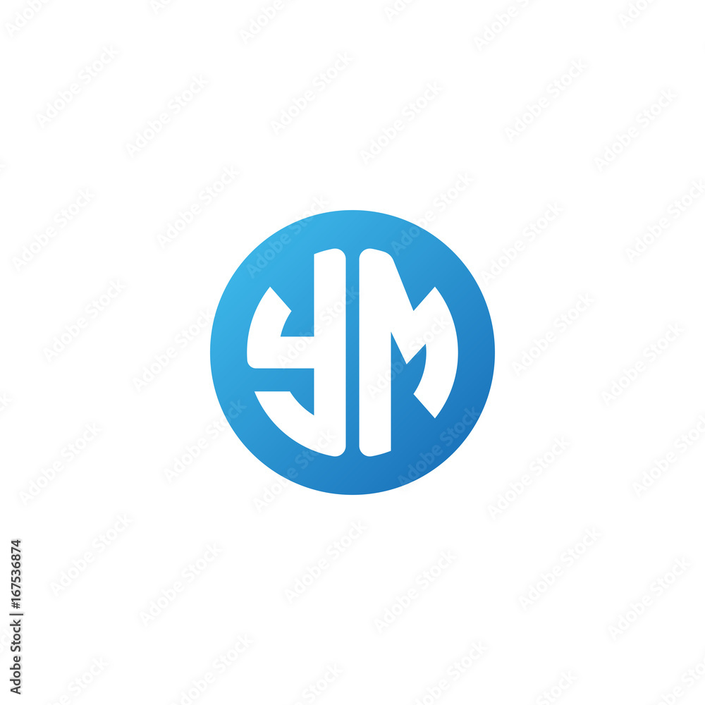 Initial letter YM, rounded letter circle logo, modern gradient blue color
Initial letter YM, rounded letter circle logo, modern gradient blue color