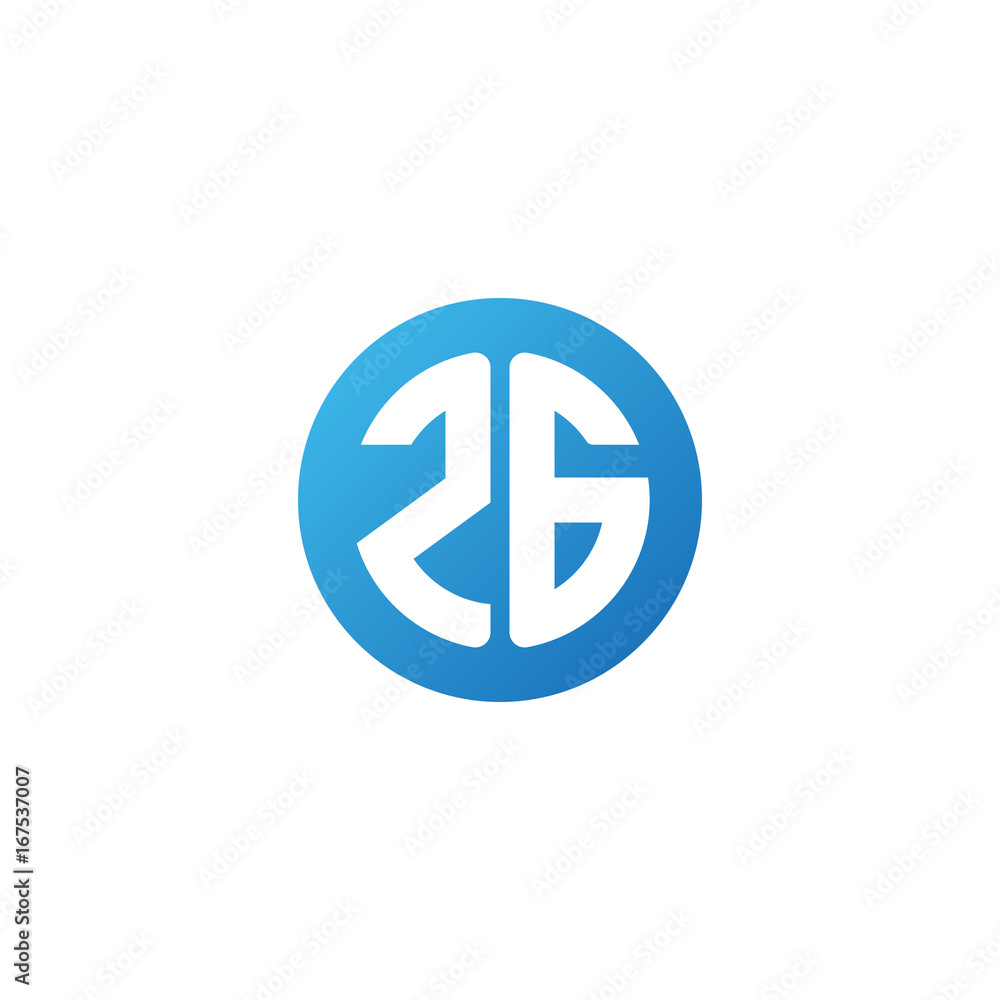 Initial letter ZG, rounded letter circle logo, modern gradient blue color
Initial letter ZG, rounded letter circle logo, modern gradient blue color