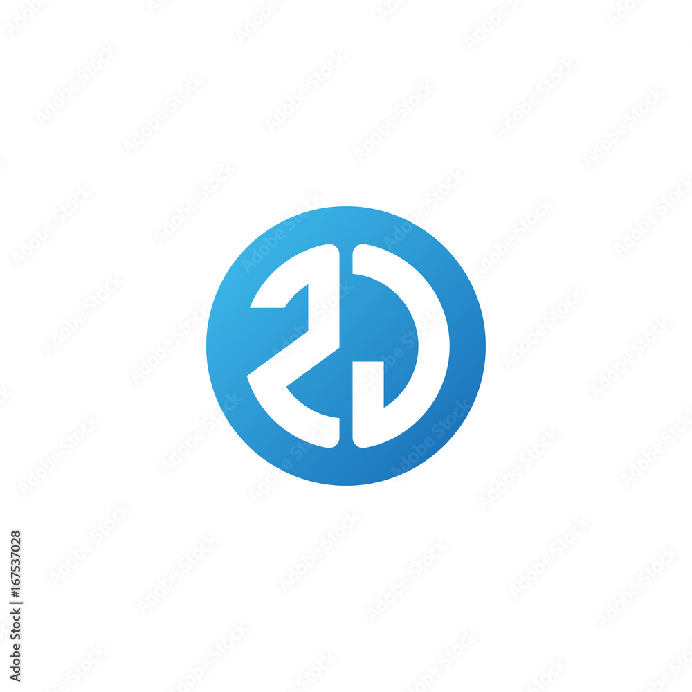 Initial letter ZJ, rounded letter circle logo, modern gradient blue color
Initial letter ZJ, rounded letter circle logo, modern gradient blue color