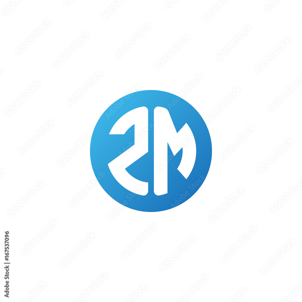 Initial letter ZM, rounded letter circle logo, modern gradient blue color
Initial letter ZM, rounded letter circle logo, modern gradient blue color