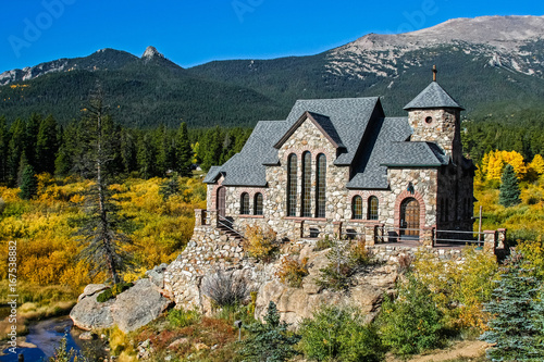 Camp Saint Malo Chapel in Fall colors