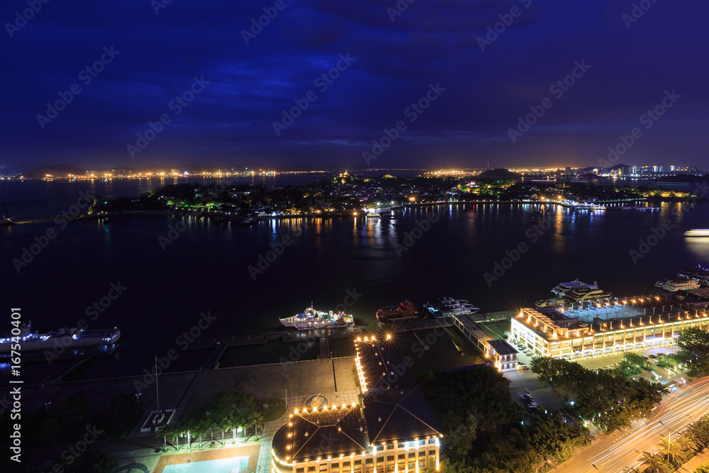 Naklejka premium Xiamen Gulangyu Island And Lujiang Road