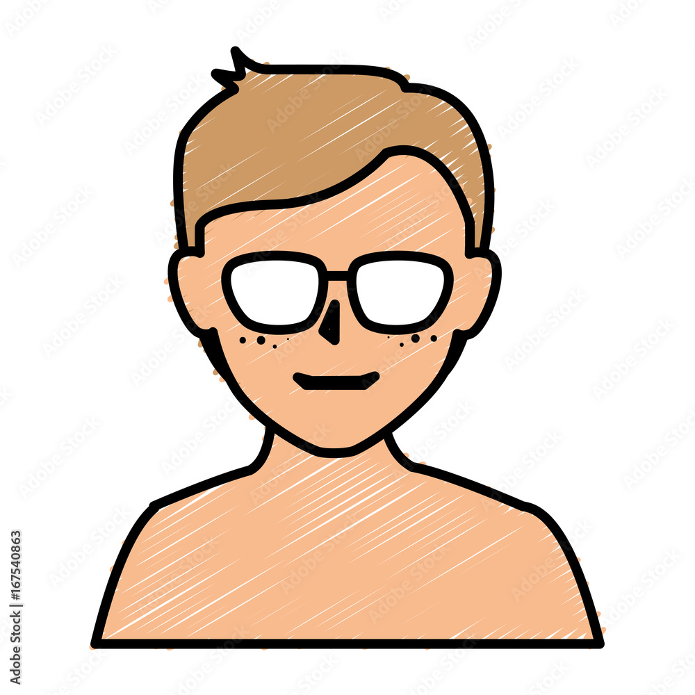 young man shirtless avatar character vector illustration design young man shirtless avatar character vector illustration design