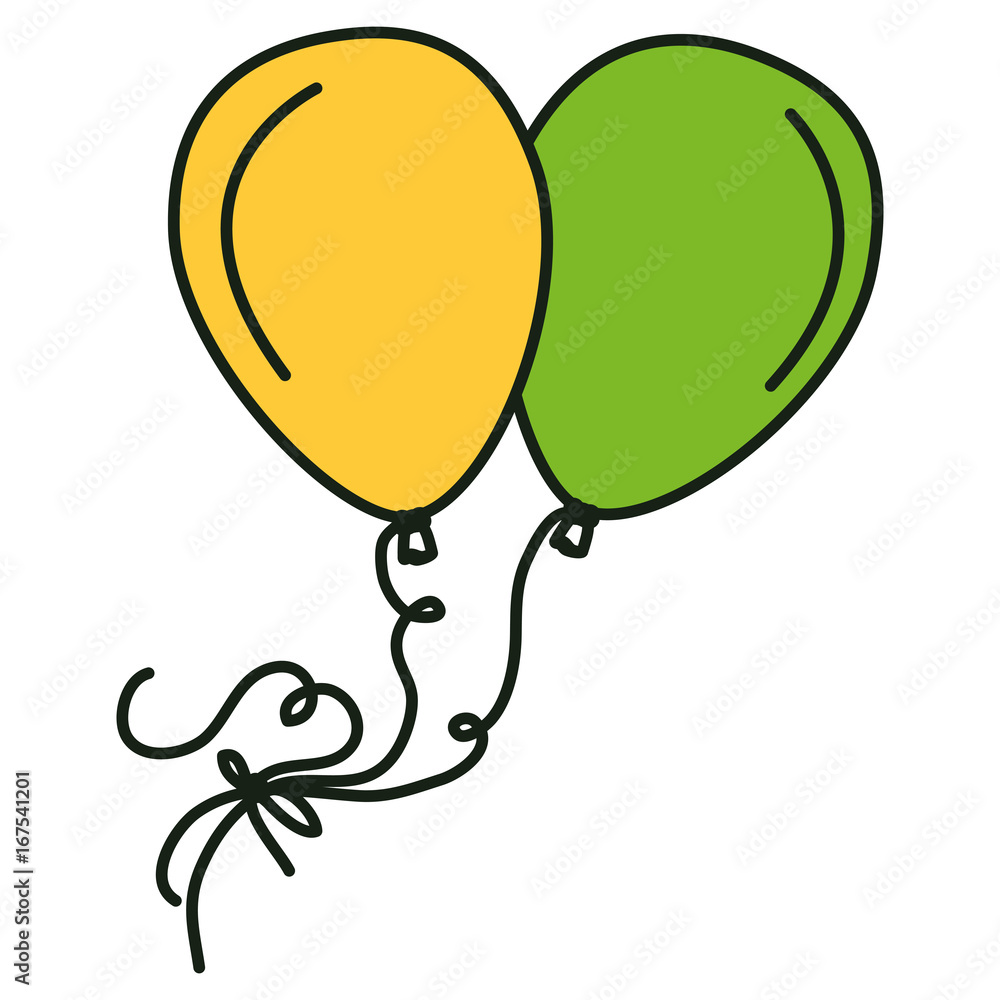 balloons air celebration icon vector illustration design