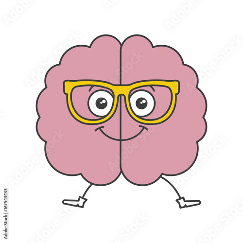 Wallpaper Mural brain storming with glasses kawaii character vector illustration design Torontodigital.ca