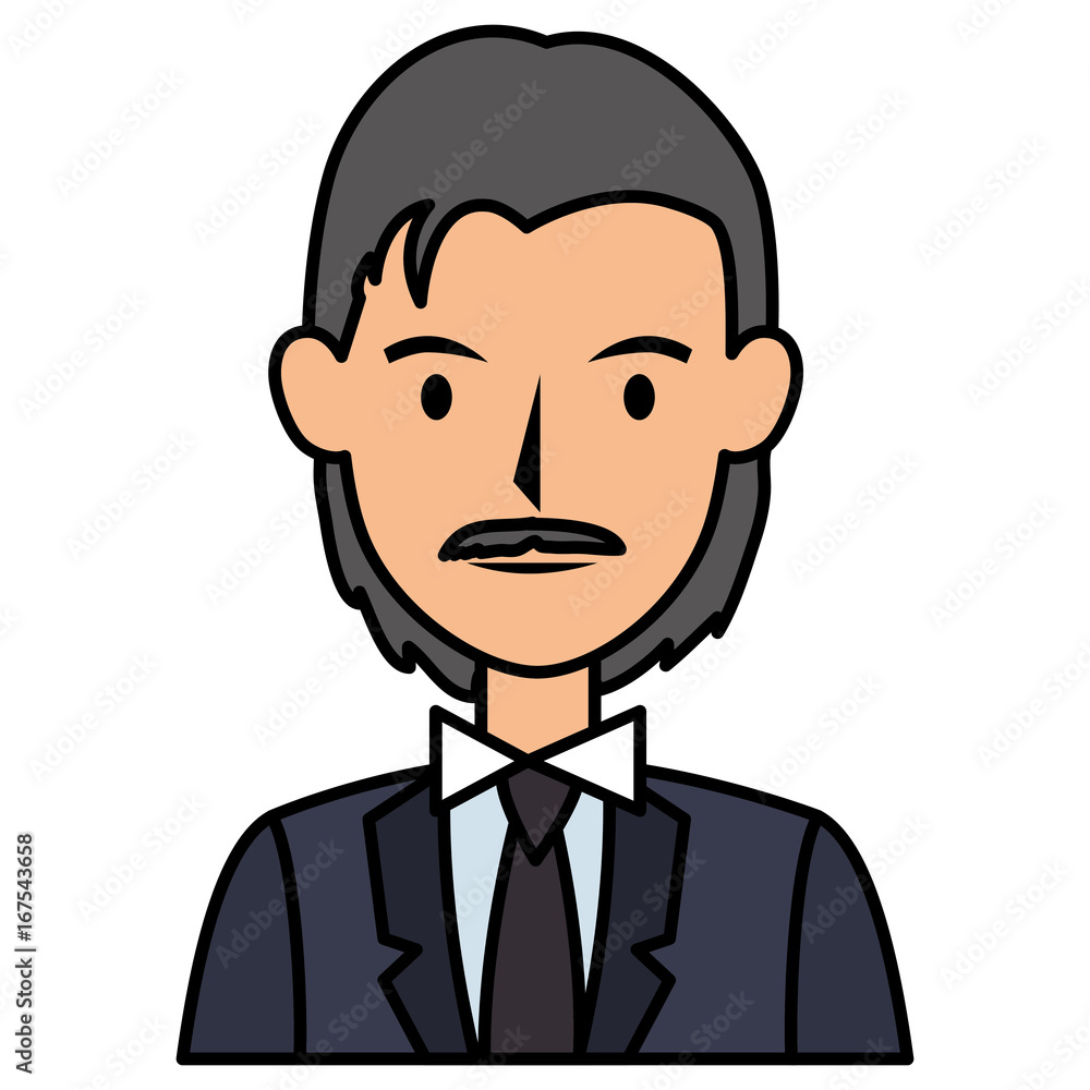 elegant businessman avatar character vector illustration design
