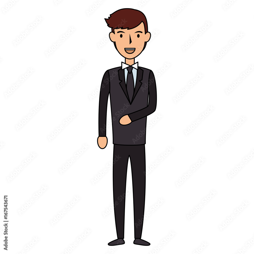 Obraz premium elegant businessman avatar character vector illustration design