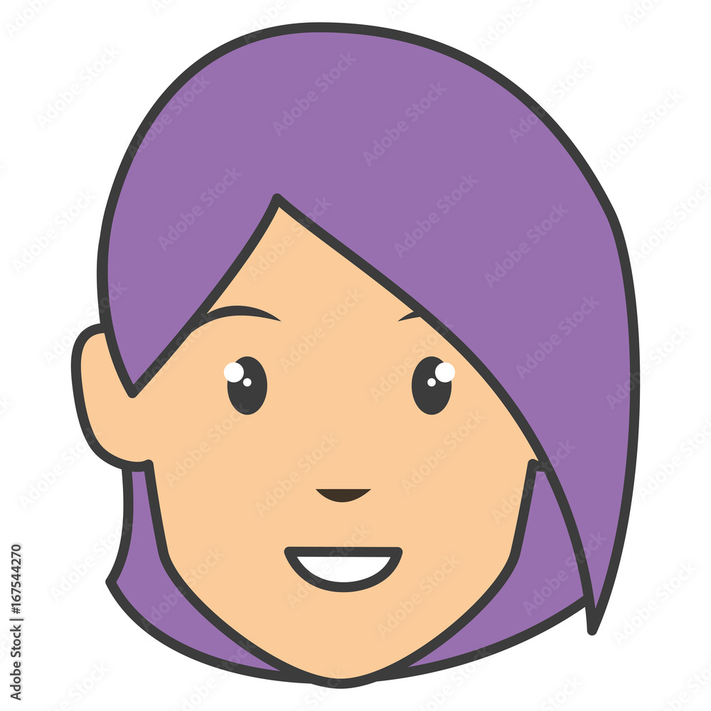 Obraz premium beautiful woman head avatar character vector illustration design