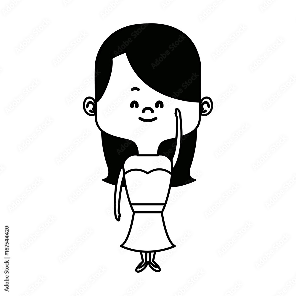 cute cartoon woman pretty elegant clothes vector illustration cute cartoon woman pretty elegant clothes vector illustration