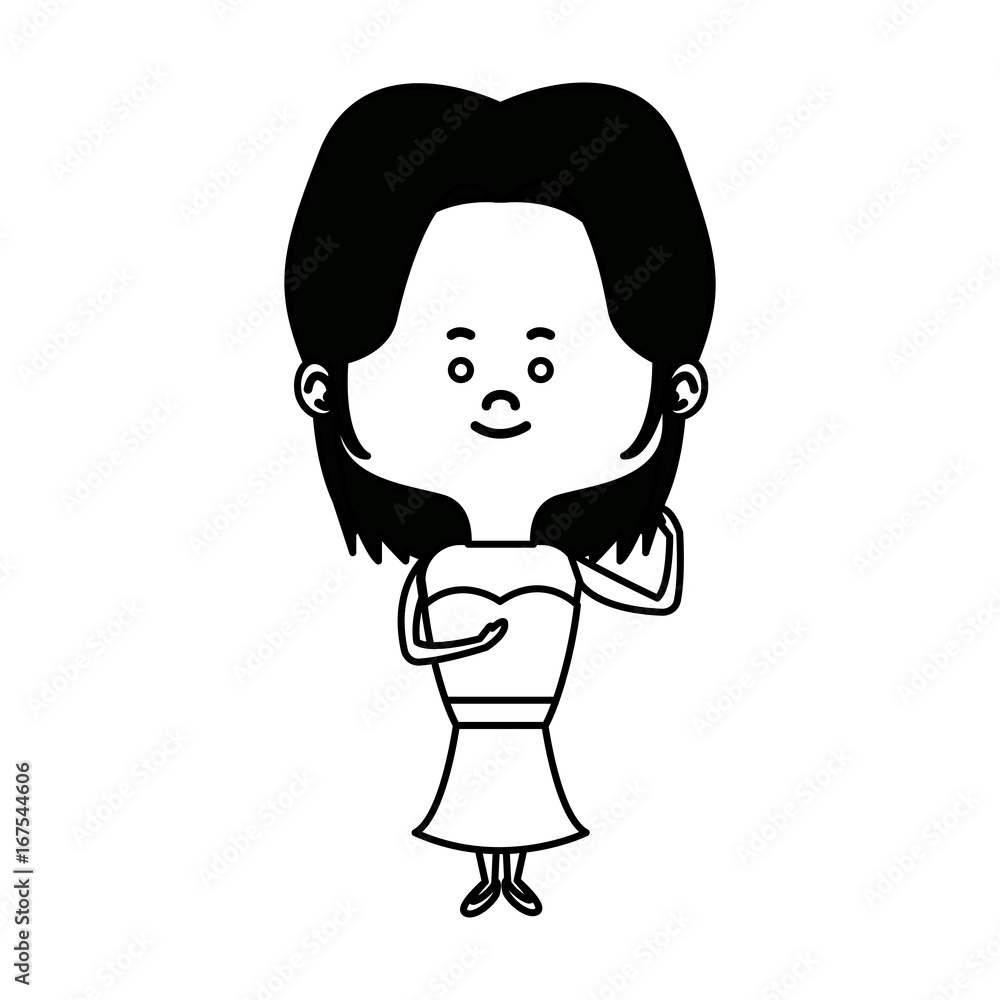 adorable woman bride lovely marriage character vector illustration