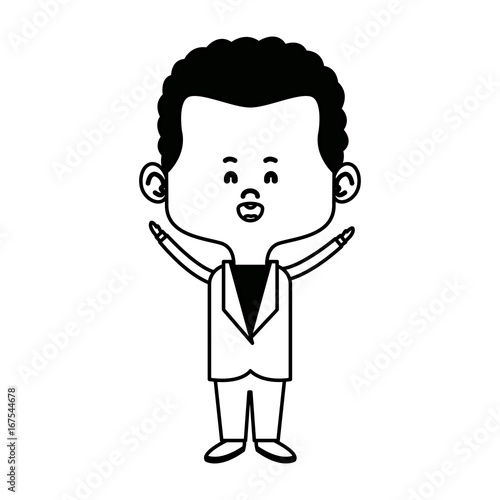 young happy groom man wear suit married vector illustration