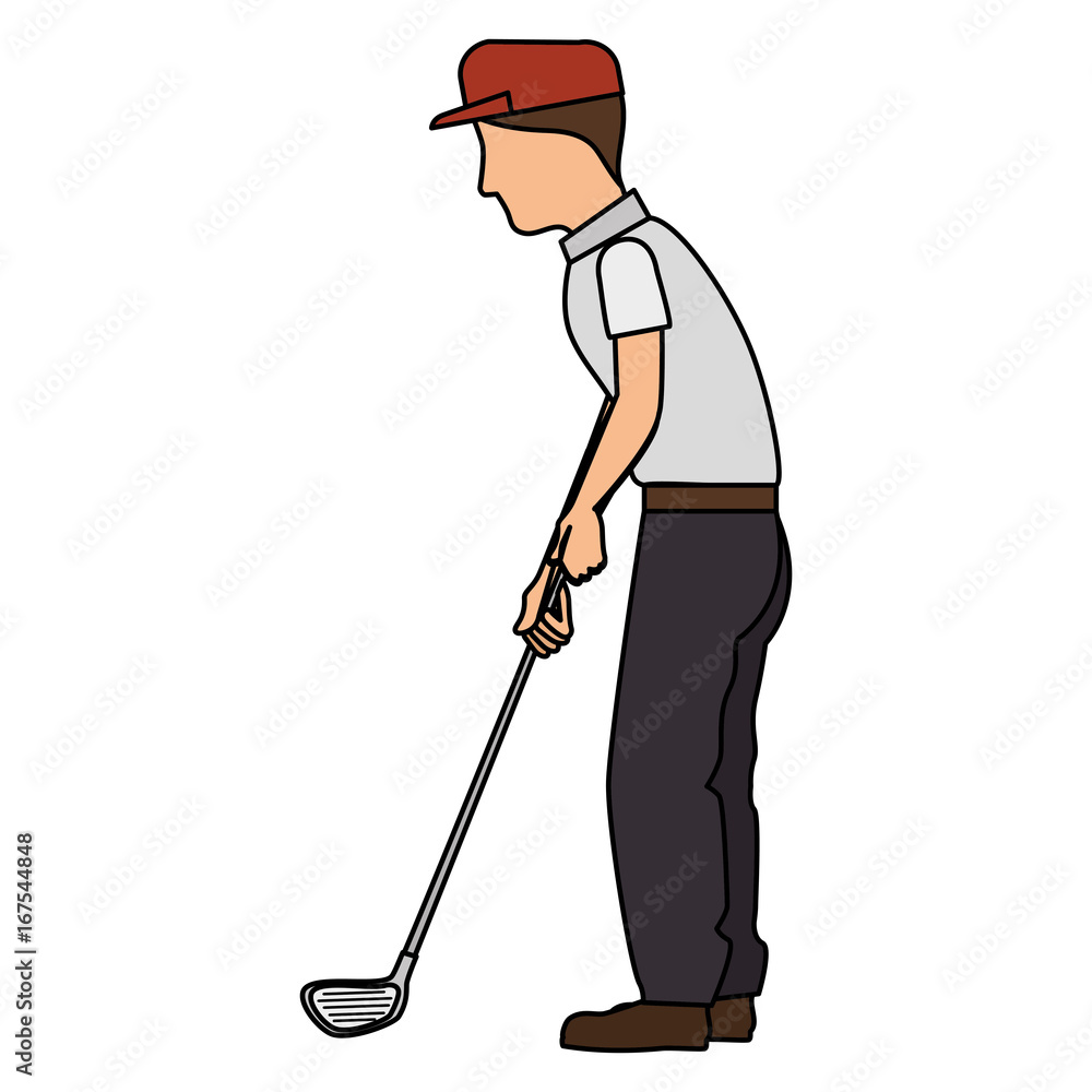 golfer playing avatar character vector illustration design golfer playing avatar character vector illustration design
