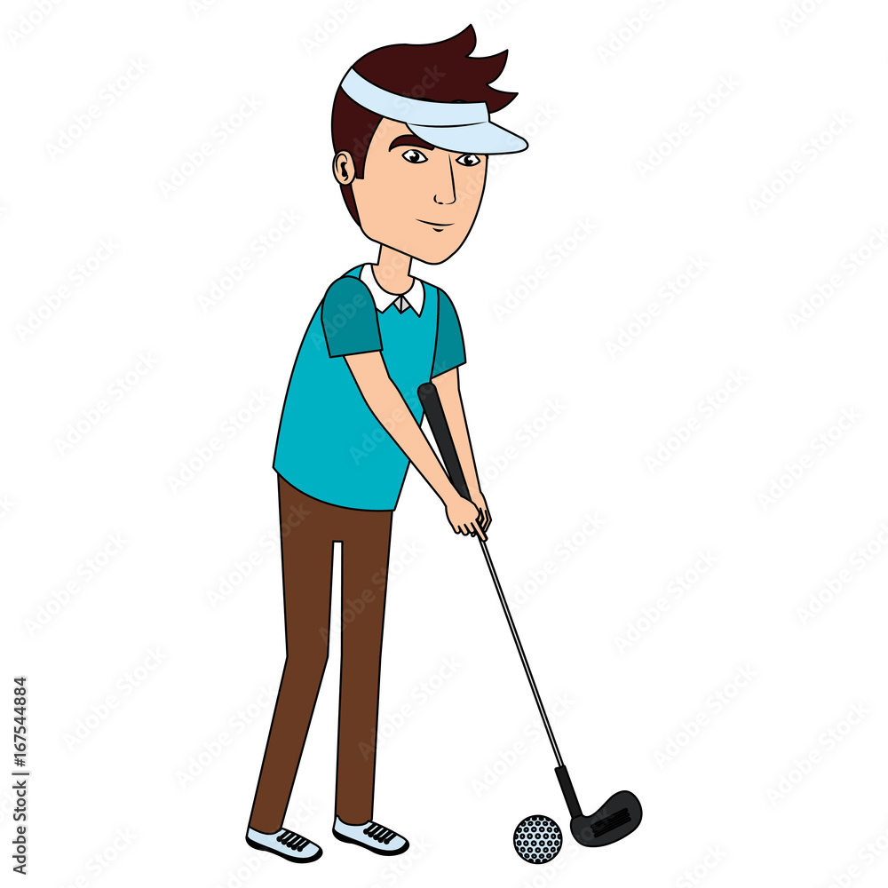golfer playing avatar character vector illustration design golfer playing avatar character vector illustration design