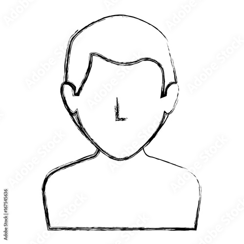 young man shirtless avatar character vector illustration design