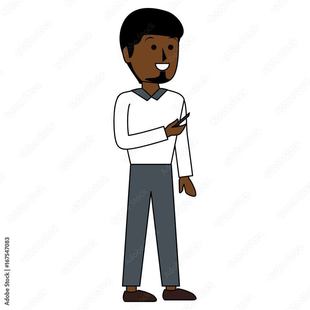 black young man avatar character vector illustration design