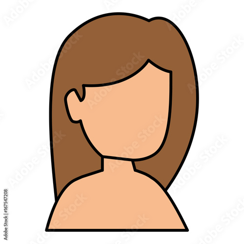 beautiful woman shirtless avatar character vector illustration design