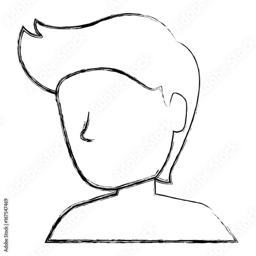 young man shirtless avatar character vector illustration design