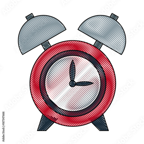 clock alarm hour round bell time vector illustration